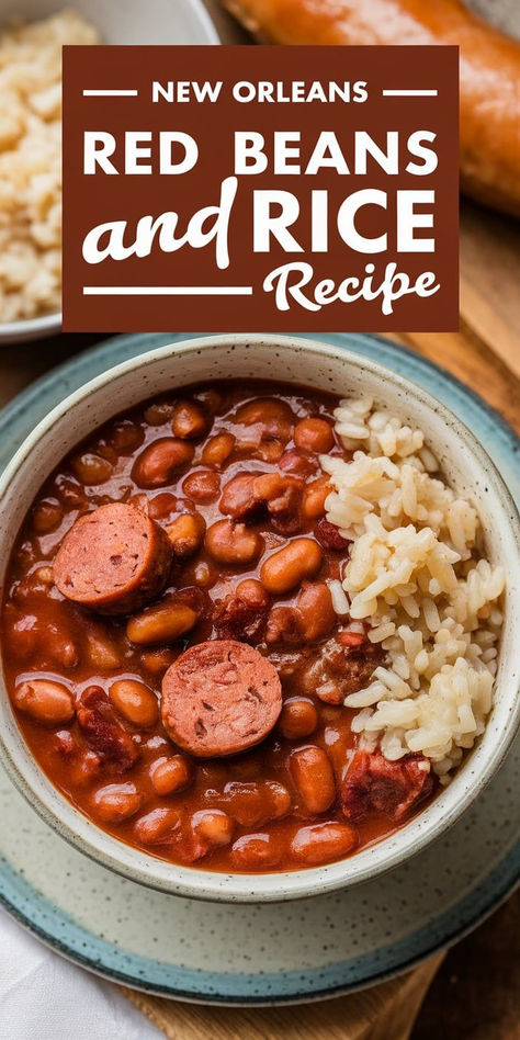 This New Orleans Red Beans and Rice is a hearty, flavorful dish! Perfectly seasoned red beans, smoked sausage, and rice come together for a comforting and satisfying meal. Crockpot Recipes Red Beans And Rice, Small Red Beans Recipe Crock Pot, Red Beans And Rice Zatarains, Red Beans And Rice Using Canned Beans, Crockpot Red Beans And Rice With Sausage Slow Cooker, Smoked Sausage Red Beans And Rice, Red Beans Rice And Sausage Crock Pot, Kidney Bean Crockpot Recipe, Gumbo Rice Recipe