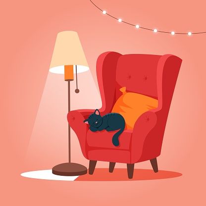 Cat Kitten Feline - Free image on Pixabay Sofa Illustration Drawings, Sofa Drawing, Chair Drawing, What Time Is It, Cozy Chair, Poster Store, Black Cat Art, Hello Winter, What Time Is