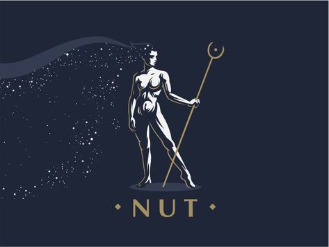 Nick Molokovich, Egyptian Goddess Nut, Goddess Neith, Goddess Nut, Egypt Theme, Illustrative Logo, God Logo, Shaman Woman, Greek Goddess Art