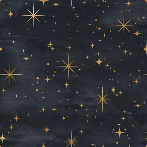 Seamless Pattern Night Sky Gold Stars Magical Mystical Pattern Art Print by Seamless - X-Small Night Sky Pattern, Sky Pattern, Star Background, Scenic Art, Celestial Art, Art Print Display, Landscape Artist, Art Plastique, Gold Stars