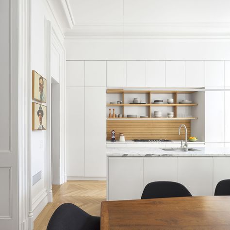 Part VIII: At Last, Moving In to the Renovated Brownstone - Curbed Row House Renovation, Brownstone Kitchen, Brownstone Interiors, Parlor Floor, Brooklyn Brownstone, Interiors Kitchen, George Nelson, Gorgeous Kitchens, Row House