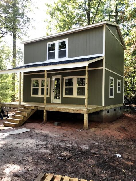 Glam Tiny House, Large Shed House, Home Depot Tiny House, Tiny House Shed, Shed To Home, Tiny Home Shed, Home Depot Shed, Shed Tiny Home, Shed Tiny House