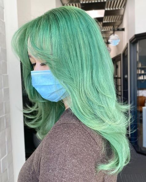 Mint Hair Color, Mint Green Hair, Hair Color Idea, Mint Hair, Mint Chocolate Chip, Airbrush App, Hair Color Pastel, Beauty Goals, Holiday Hairstyles