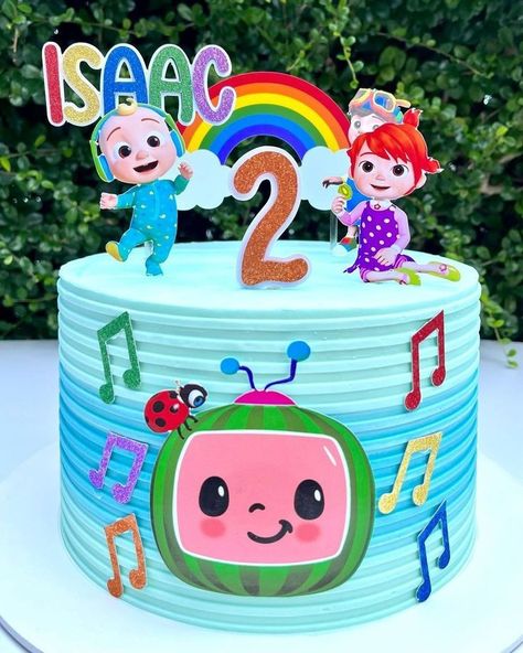 Coco Melon Cake Ideas, Cocomelon Cake Ideas, Coco Melon Cake, Trolls Birthday Party Cake, Birthday Cakes For Boys, Chocolate Fruit Cake, Moana Birthday Cake, Cocomelon Cake, Children Cake