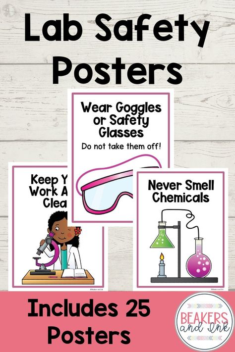 Science Safety Posters, Lab Safety Activities, Science Lab Safety Rules, Science Safety Rules, Lab Safety Poster, Science Lab Safety, Lab Safety Rules, Science Safety, Chemistry Posters