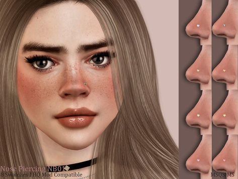 MSQSIMS' Nose Piercing NB01 4 Piercings, Sims 4 Jewelry, Sims 4 Cc Accessories, Sims Accessories, Sims 4 Piercings, Sims 4 Cc Kids Clothing, Nose Piercing Stud, Sims 4 Cas Mods, Pelo Sims