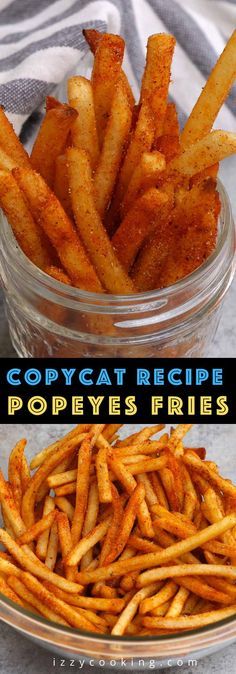 Popeyes Cajun Fries (Copycat French Fries Recipe) The Best French Fries Recipe, Best French Fries Seasoning, Fried Fries Recipe, Popeyes Fries Recipe, Homemade Cajun Fries, How To Make Seasoned Fries, French Fry Recipe Ideas, Homemade Seasoned Fries, Fries Recipe Fried