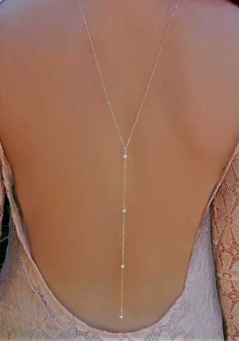 Wedding Necklace Back Necklace Bridal Jewelry CZ and | Etsy Backdrops Necklace, Dainty Diamond Necklace, Wedding Necklaces, Arrowhead Necklace, Back Necklace, Diamond Solitaire Necklace, Sterling Necklaces, Crescent Moon Necklace, Back Jewelry