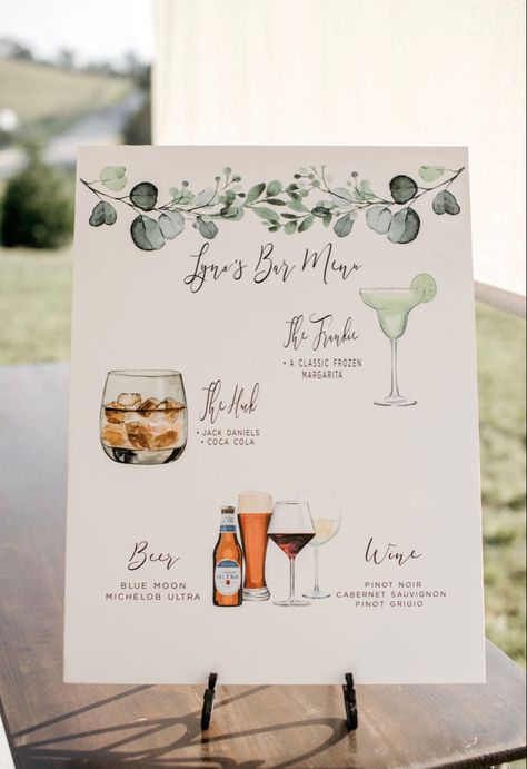 Menu Calligraphy, Signature Drink Menu, Wedding Drink Menu, Fair Haven, Wedding Signature Drinks, Wedding Needs, White Dove, Nj Wedding, Wedding Drink