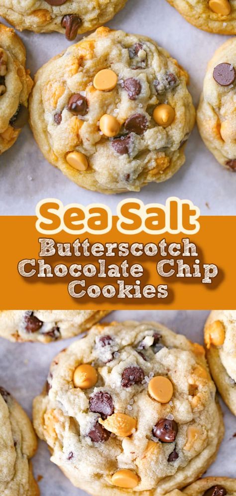 Best Ever Butterscotch Chocolate Chip Cookies Butterscotch Chocolate Chip Cookies, Butterscotch Recipes, Chocolate Chip Cookies Recipe, Recipes Yummy, Snacks Recipes, Yummy Sweets, Cookies Recipes Christmas, How Sweet Eats, Food Stuff