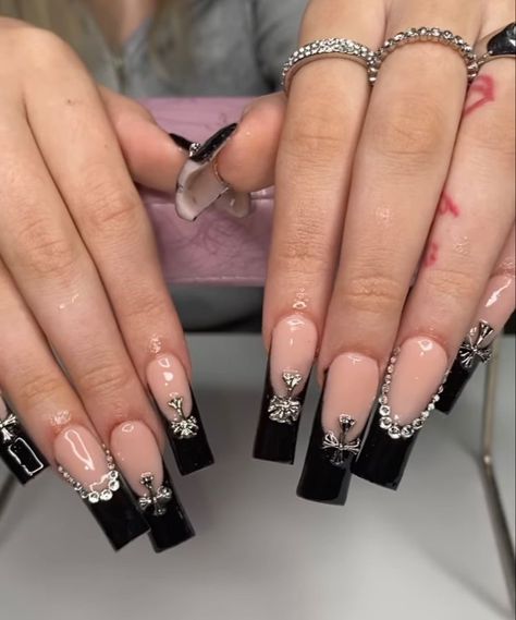 Homecoming Nails Acrylic Coffin, Homecoming Nails Almond, Sliver Nails, Camouflage Nails, Pink Tip Nails, Nails Acrylic Coffin, Cross Nails, Zebra Nails, Black Acrylic Nails