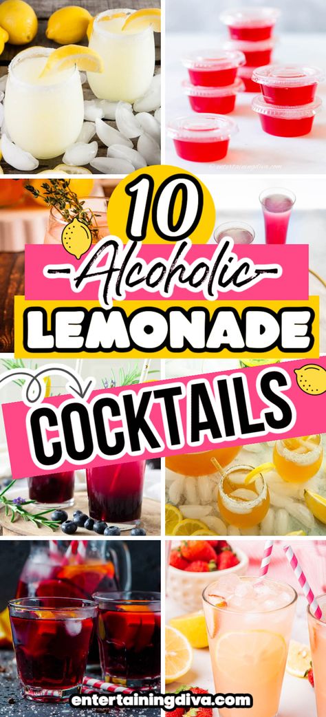 10 Easy Alcoholic Lemonade Drinks That Are Perfect for Summer | Cocktails Alcohol Lemonade Drinks, Lemonade Alcohol Drinks Recipes, Lemonade Mixed Drinks Alcohol, Simply Lemonade Alcohol Drinks, Cocktails With Lemonade, Drinks With Lemonade, Lemonade Alcohol Drinks, Lemonade Mixed Drinks, Alcoholic Lemonade