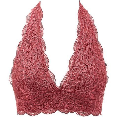 Charlotte Russe Floral Lace Halter Bralette (€13) ❤ liked on Polyvore featuring intimates, bras, underwear, lingerie, bralettes, tops, red, red lace lingerie, red lace bra and long line bra Halter Neck Bra, Red Lace Lingerie, Red Halter Top, Red Lace Bra, Lace Halter Top, Lacy Bra, Lace Halter Bralette, Red Bra, Halter Bralette