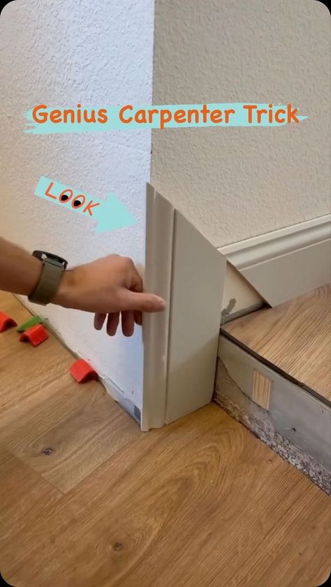 BuildersRx | @evgenii_parys showing you how to make a baseboard transition on a step. Looks good too, don’t you think? 🤝 - Featured Followers:... | Instagram Transition From Stair Skirt To Baseboard, Base Boards Ideas Baseboards Designs, Baseboard Trim Styles, Finishing Stairs, Transition Flooring, Trim Carpentry, Koti Diy, Baseboard Trim, Trim Board