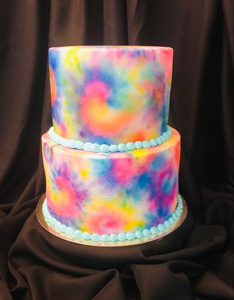 Girls Birthday Cakes 8 Year, The Dye Birthday Cake, Tye Dye Cakes Birthdays, Tie Dye Birthday Cake Ideas, Birthday Cake For Girls 10 Years Old, Tie Dye Sheet Cake, Tie Dye Cakes Ideas, Tye Dye Cake Ideas, 10 Year Birthday Cake