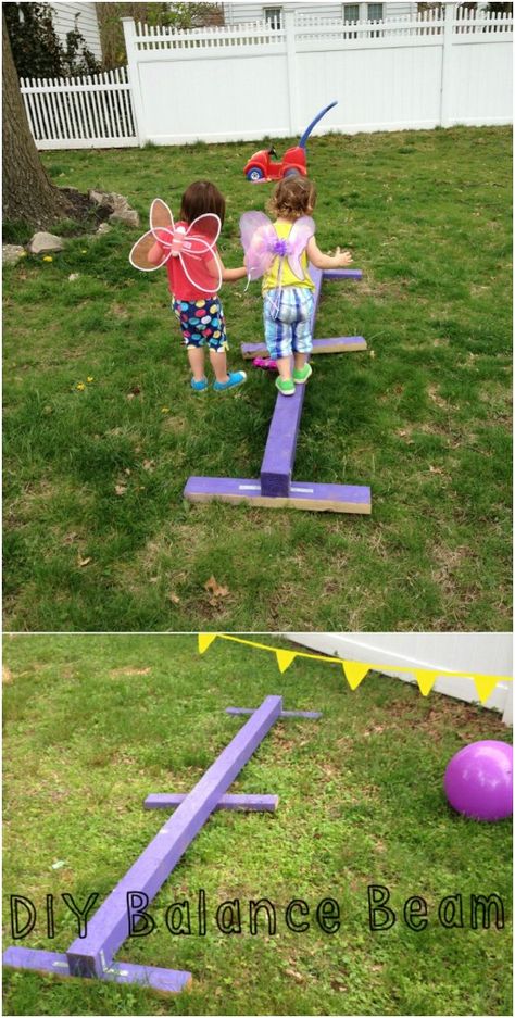 Diy Outdoor Play, Diy Balance Beam, Play Area Backyard, Backyard Kids Play Area, Outdoor Play Areas, Diy Playground, Kids Outdoor Play, Children Park, Balance Beam