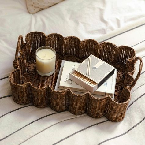 Designer Tray, Rattan Decor, Rattan Tray, Recycled Packaging, Table Centerpieces, A Table, Cleaning Wipes, Teak, Hand Weaving