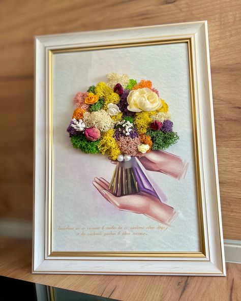 Scandinavian Moss Decoration, Scandinavian Moss Art, Moss Bouquet, Scandinavian Moss, Floral Art Design, Flower Box Gift, Moss Art, Fathers Day Crafts, Islamic Wall Art