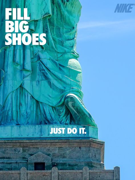 Nike Print Ad, Nike Ad Campaign, Sneaker Ads, Ad Inspiration, Copy Ads, Nike Ad, Ad Ideas, Billboard Advertising, Shoes Too Big