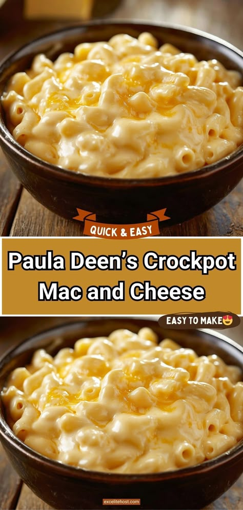 Paula Deen Crockpot Mac and Cheese is easy to make, cheesy, and delicious. There’s something about slow-cooking food that makes it taste better than food cooked on the stovetop. Slow Cook Mac And Cheese Crock Pots, Paula Deen Crock Pot Mac And Cheese, Paula Deans Crockpot Mac N Cheese, Paula Deen Crockpot Recipes, Crockpot Macaroni And Cheese With Cream Cheese, Crockpot Mac And Cheese With Cheese Soup, Mac And Cheese In A Crock Pot, Home Made Mac And Cheese Crock Pot, No Boil Crock Pot Mac And Cheese