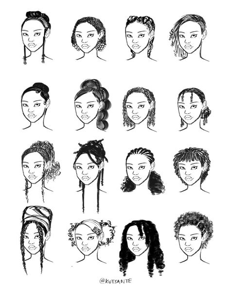 Bookmarks / X Curly Hairstyles Art, Afro Hair Drawing, Avatar Ocs, Hairstyles Art, Hair References, Hair Sketch, Drawing Hair, Black Characters, Hair Reference