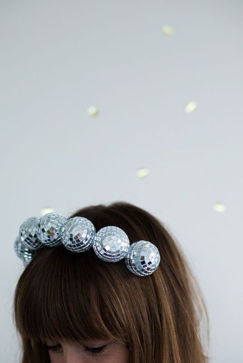 disco ball headband. Party Disco Ball, Diy Disco Ball, Disco Birthday Party, Taylor Swift Tour Outfits, New Years Outfit, Disco Balls, Diy Headband, Disco Party, New Year’s Eve