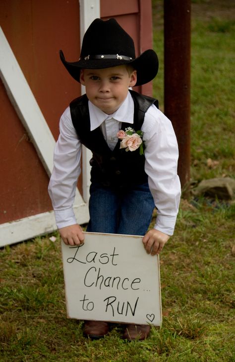 Last chance to run Western Ring Bearer Outfit, Western Ring Bearer, Wedding Phrases, Irish Phrases, Western Ring, Buy Dirt, Country Western Wedding, Country Wedding Inspiration, Western Themed Wedding