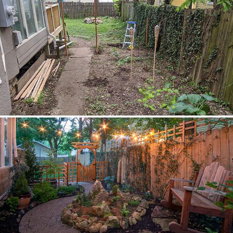 My Quarantine Project, Before And After Small Backyard Design Ideas, Backyard Design Ideas, Cozy Backyard, Garden Makeover, Small Backyard Patio, Backyard Makeover, Backyard Projects, Back Gardens, Small Backyard Design