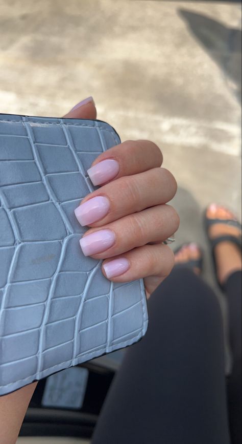 Nails Inspiration Rounded Square, Gelx Apres Nails Short Square, Short Square With Round Edges Nails, Pale Hands Nails, Short Square Round Gel Nails, Builder Gel Nails Design Short Square, Short Narrow Nails, Pink Square Oval Nails, Short Squavol Nails