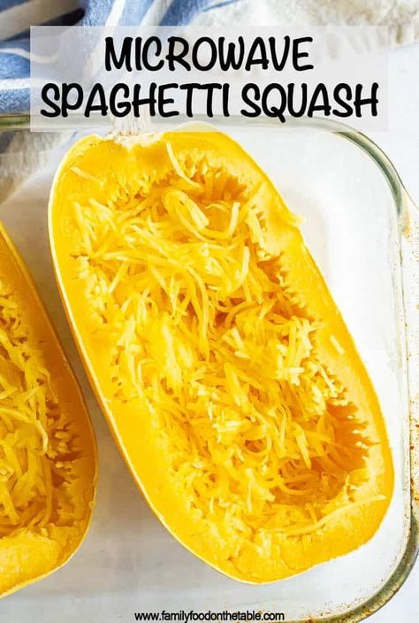 Microwave Spaghetti Squash, Microwave Spaghetti, Low Carb Spaghetti Squash, Spaghetti Squash Microwave, Squash In Oven, Easy Spaghetti Squash, Cook Spaghetti Squash, Low Carb Spaghetti, Cooking Spaghetti Squash