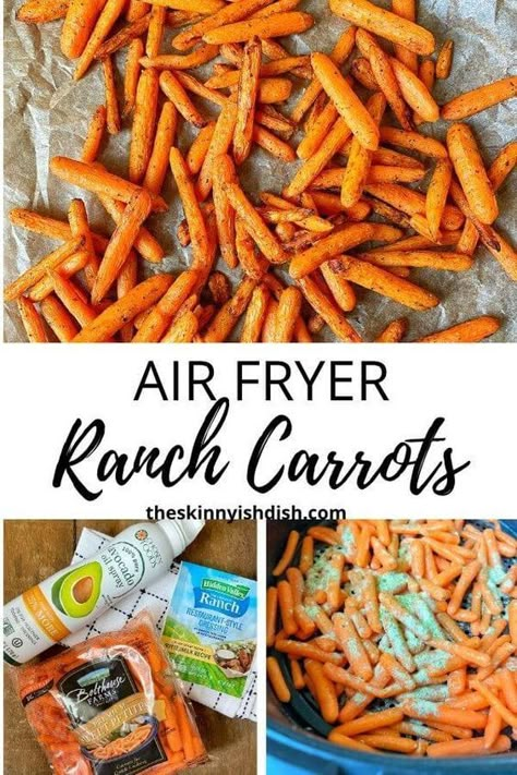 Ranch Carrots, Dinner Recipes Air Fryer, Air Fryer Dinner, Healthy Air Fryer Recipes, Recipe Air Fryer, Healthy Air Fryer, Recipes Air Fryer, Carrots Recipe, Air Fryer Oven Recipes