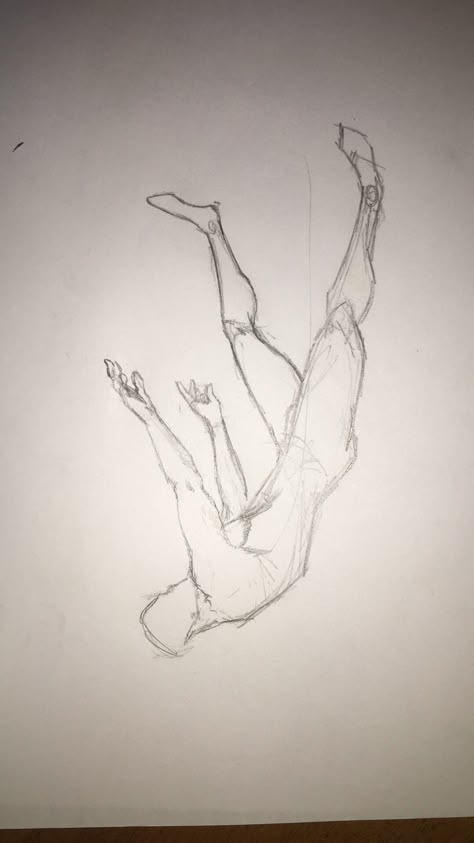 Hand Falling Drawing, Pose Reference Falling Down, Drawing Of Someone Falling, Drawing Someone Falling, Someone Falling Drawing Reference, Angle Falling Drawing, Person Falling Silhouette, Falling Off A Building Reference, Two People Falling Drawing Reference