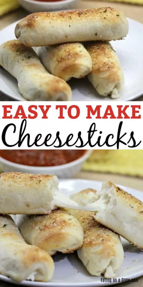 Bread And Cheese Appetizer, Cheese Filled Breadsticks, Homemade Cheesy Breadsticks, Recipe Garlic Bread, Garlic Bread Cheese, Homemade Cheese Sticks, Xmas Appetizers, Cheese Sticks Recipe, Bread Stick