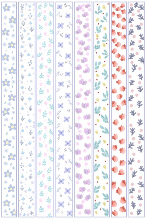 Washi Tape Patterns Free Printable, Washi Tape Designs Printable, Aesthetic Washi Tape Design, Purple Washi Tape Printable, Printable Washi Tape Patterns, Cute Washi Tape Printable, Washi Tape Printable Aesthetic, Purple Journal Stickers, Purple Stickers Printable