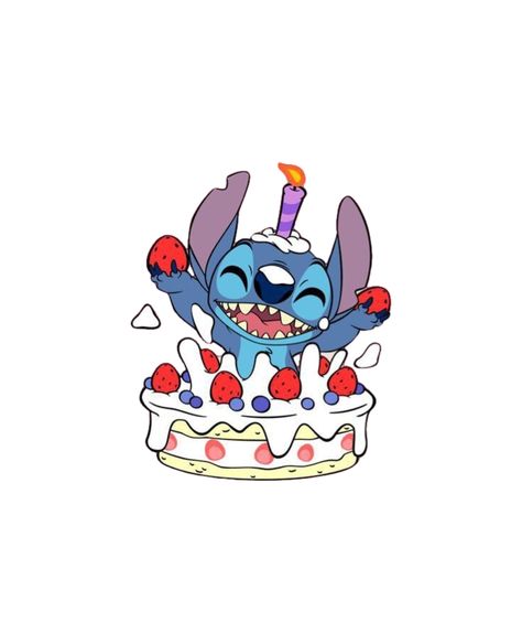 Stitch Wallpaper Birthday, Stitch Birthday Card Ideas, Disney Sketchbook, Eeyore Pictures, Disney Canvas Art, Disney Cookies, Cute Happy Birthday, Birthday Illustration, Stitch Drawing