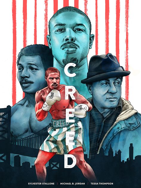 creed (art by chris dibenedetto) Creed Poster Movies, Creed Movie Wallpaper, Creed Wallpaper Boxing, Trill League, Creed Poster, Rock Balboa, Rocky Pictures, Rocky Poster, Snake Eyes Gi Joe