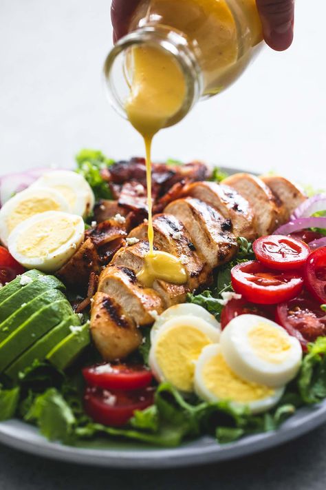 Cobb Salad Dressing, Bacon Egg Salad, Chicken Cobb Salad, Flexitarian Recipes, Healthy Mummy, Fast Diet, Bacon Avocado, Honey Mustard Dressing, Honey Mustard Chicken