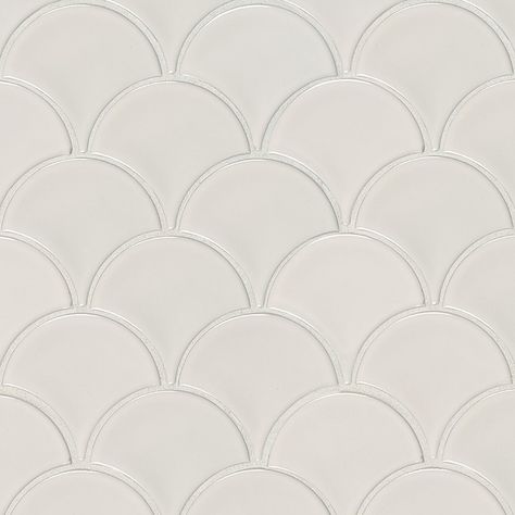 NWHIFISG White Glossy Fish #Scale Mosaic Fan Porcelain #$budget Glitter Grout, Mosaic Tile Sheets, Tiles Ideas, Mosaic Tile Backsplash, Fish Scale Pattern, Gorgeous Tile, Porcelain Wall Tile, Room Tiles, Porcelain Mosaic Tile