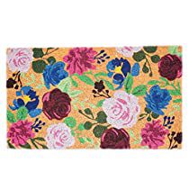 Check this out! Hello Doormat, Entryway Flooring, Spring Rugs, Bright Boho, Front Door Rug, Boho Flowers, Spring Door, Door Rugs, Coir Doormat