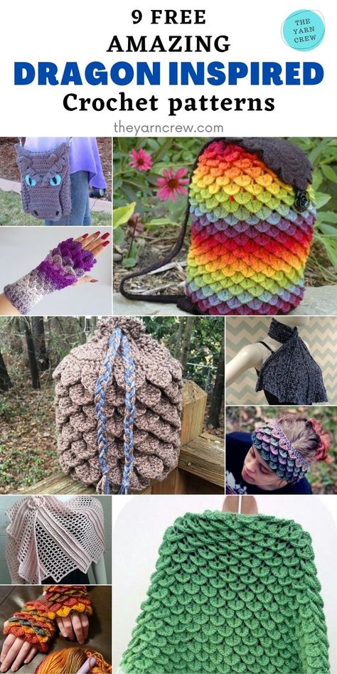 Impressive Crochet Projects, Crochet Dragon Scales Pattern Free, Crochet Dragon Bag, Dragon Stitch Crochet, Crochet Scales Pattern, Crochet Pagan Free Pattern, Crochet Thigh Bag, Crochet Dragon Scarf Pattern Free, Crochet Dragon Blanket Pattern Free