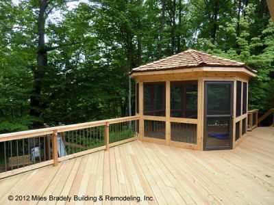 Enclosures and Gazebos Archive Built In Gazebo On Deck, Screened In Gazebo On Deck, Deck With Screened In Area, Backyard Deck With Hot Tub, Cottage Gazebo, Pool With Gazebo, Deck With Hot Tub, Cottage Deck, Screened Deck