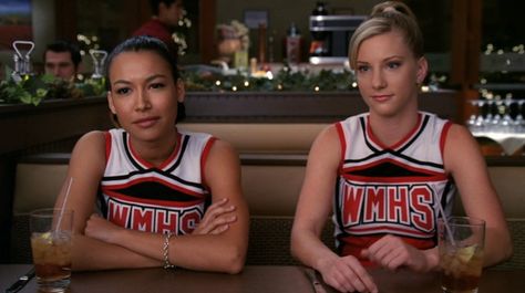 Santana And Brittany, Brittany Glee, Glee Season 1, Glee Santana And Brittany, Glee Santana, Brittany And Santana, Glee Memes, Mike Chang, Becca Tobin