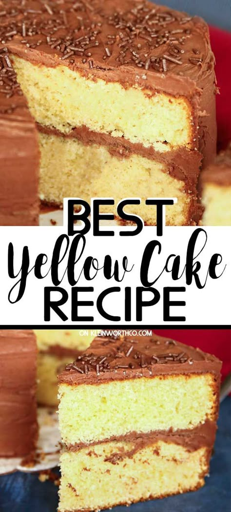 Yellow Cake Recipe Without Buttermilk, Best Yellow Cake Recipe, Scratch Yellow Cake Recipe, Homemade Yellow Cake, Yellow Cake Mix Recipes, Moist Yellow Cakes, Easy Food Recipes, Yellow Cake Recipe, Fruitcake Recipes