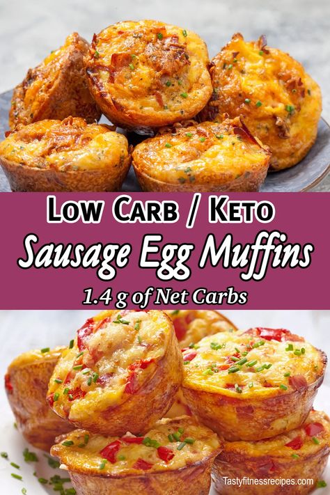 Healthy Egg Muffins, Low Carb Sausage, Sausage Egg Muffins, Egg Muffins Healthy, Keto Sausage, Egg Muffins Recipe, Muffins Breakfast, Egg Muffins Breakfast, Low Carb Low Fat Recipes