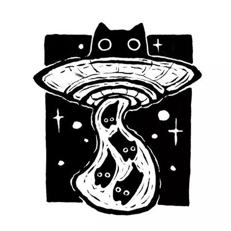 Valioart ★ (@valio_art) • Instagram photos and videos Halloween Kitty, Fineliner Art, Linocut Art, Magical Art, Arte Inspo, Daily Drawing, Ink Sketch, Ink Illustrations, Lino Print