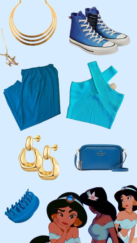 #jasmine #jasmineaesthetic #jasmineoutfit #inspo #modern #teal #blue #gold Jasmine Disneybound, Jasmine Costume Diy, Princess Jasmine Dress, Modern Corset, Jasmine Dress, Modern Princess, Princess Jasmine, Shein Outfits, Disney Inspired Outfits