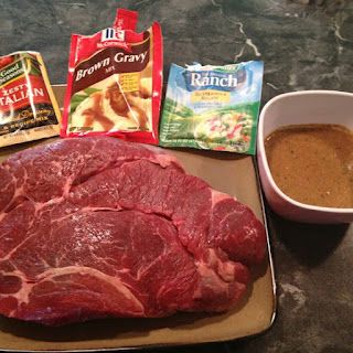 lots of 5 star reviews!  THIS IS THE RECIPE for: Easiest and most amazing roast ever. Combine the ranch, italian dressing and brown gravy packets with a 1/2 cup of water and pour over roast in a crock pot Brown Gravy Packet, Pot Roast Beef, Easy Pot Roast, Slow Cooker Roast, Crockpot Roast, Pot Roast Slow Cooker, Good Roasts, Brown Gravy, Pot Roast Recipes