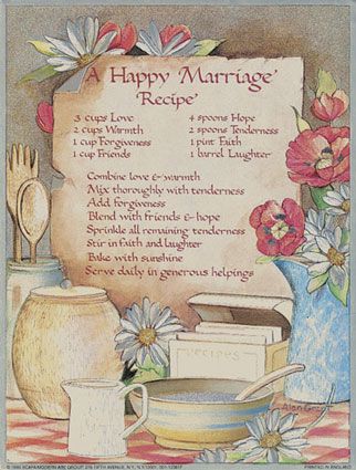 Recipe For Happy Marriage, Bridal Shower Poems, Marriage Recipe, Scrapbook Cookbook, Recipe For Marriage, Good Marriage Quotes, Church Recipes, Wedding Wishes Quotes, Baby Sayings