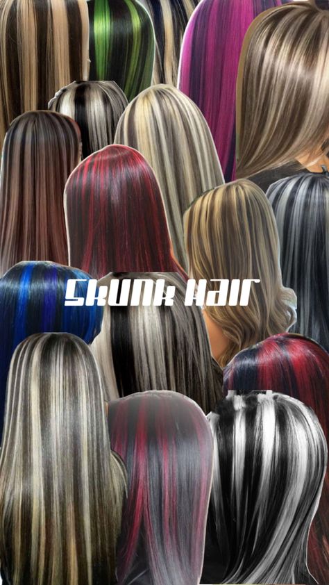 #skunkhair #skunk #hair #stripeyhair #red #pink #blue #hairdye Red Hair With Blue Highlights, Hair Style Boy, 100 Years Of Makeup, Blue Hair Highlights, Skunk Hair, Black Red Hair, Dyed Hair Blue, Style Boy, Colour Hair