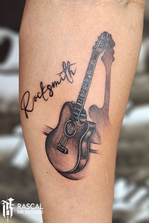 #guitar tattoo #guitartattoodesign #bangloretattoo #rascalinktattoos #besttattoostudio Guitar Tattoo For Men, Harmonica Tattoo, Arm Tattoos Music, Bass Guitar Tattoo, Electric Guitar Tattoo, Acoustic Guitar Tattoo, Sparrow Tattoo Design, Guitar Tattoo Design, Tattoo 2023